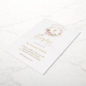 floral wreath Baptism  箔招待状 (回転した状態)