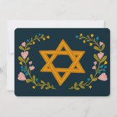 Floral Wreath Bat Mitzvah Hand-drawn Custom  招待状 (裏面)