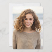 Floral Wreath Bat Mitzvah Hand-drawn Custom Photo 招待状 (裏面)