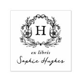 Floral Wreath Classic Monogram Ex Libris Book セルフインキングスタンプ (デザイン)