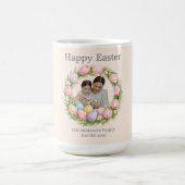 Floral Wreath & Family Photo Personalized Easter  コーヒーマグカップ (中央)