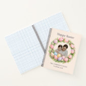 Floral Wreath & Family Photo Personalized Easter  ノートブック (内部)