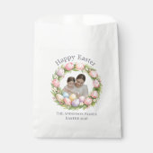 Floral Wreath & Family Photo Personalized Easter  フェイバーバッグ (正面)