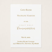 floral wreath First Communion remembrance card (裏面)