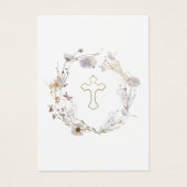 floral wreath First Communion remembrance card (正面)