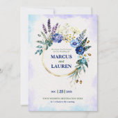 Floral Wreath Frame Watercolor Wedding Invitation 招待状 (正面)