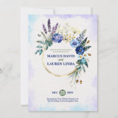 Floral Wreath Frame Watercolor Wedding Invitation 招待状 (裏面)