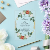 Floral Wreath & Geometric Frame Wedding Acrylic アクリル招待状 (インサイチュ (ウェディング))