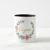 Floral Wreath Gold Foil Sticker Set | Blush Pink R マグカップ (中央)