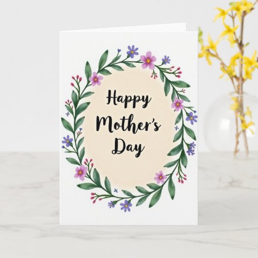 Floral Wreath Honor Message Card カード (黄色い花)