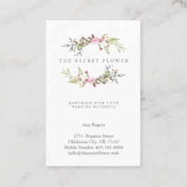Floral Wreath in Pink 名刺