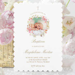floral wreath photo | Baptism Invitation 招待状
