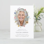 Floral Wreath Photo Funeral Announcement 招待状 (スタンド正面)