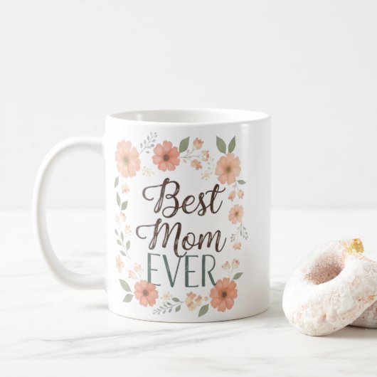 Floral Wreath Quote Mug | Ceramic Coffee Mug コーヒーマグカップ (ドーナツ)