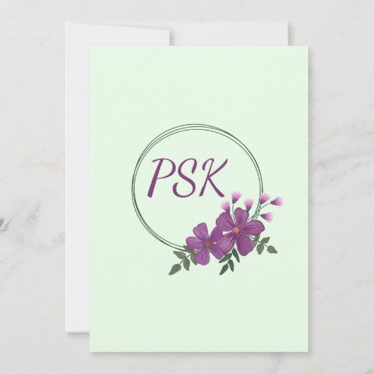 Floral Wreath Throuple Invitation 招待状 (裏面)