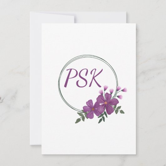 Floral Wreath Triad Wedding Invitation 招待状 (裏面)