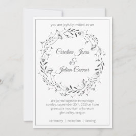 Floral Wreath Wedding Invitation 招待状