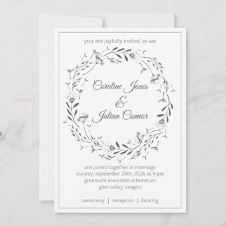 Floral Wreath Wedding Invitation 招待状