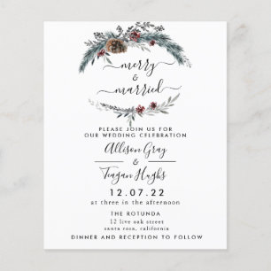 Floral Wreath Wedding Invitation Budget Flyer チラシ