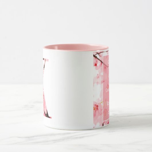 Floral X Initial Mug | Personalized Name & Traits マグカップ (中央)