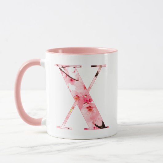 Floral X Initial Mug | Personalized Name & Traits マグカップ (左)