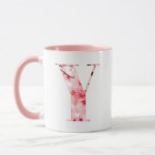 Floral Y Initial Mug | Personalized Name & Traits マグカップ (左)