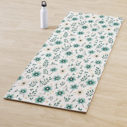 Floral Yoga Mats: Green Floral Yoga Mat ヨガマット (インサイチュ)