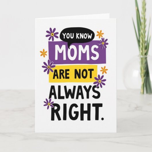 Floral You Know Moms Card カード (正面)