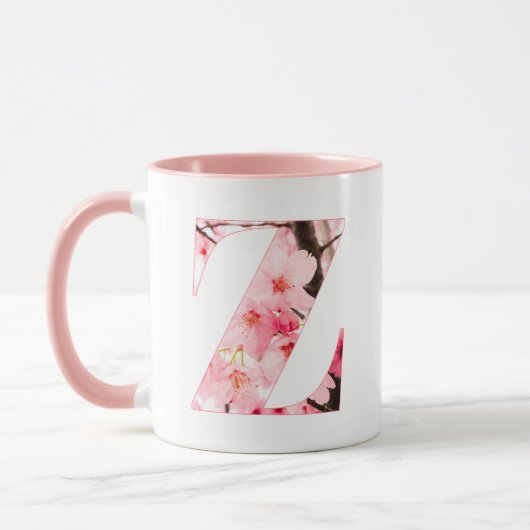 Floral Z Initial Mug | Personalized Name & Traits マグカップ (左)