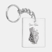 Florale Dreiecke, Tangle Zeichnung - キーホルダー (正面左)