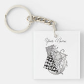 Florale Dreiecke, Tangle Zeichnung - キーホルダー (正面)