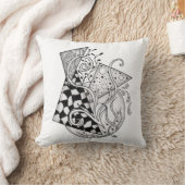 Florale Dreiecke, Tangle Zeichnung -  クッション (ブランケット)