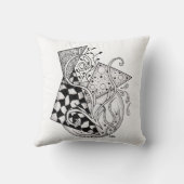 Florale Dreiecke, Tangle Zeichnung -  クッション (裏面)