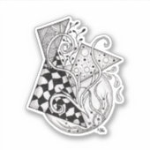 Florale Dreiecke, Tangle Zeichnung - シール (正面)