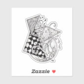 Florale Dreiecke, Tangle Zeichnung - シール (シート)