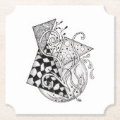 Florale Dreiecke, Tangle Zeichnung - ペーパーコースター (正面)