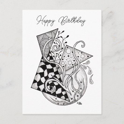 Florale Dreiecke, Tangle Zeichnung -  ポストカード (正面)