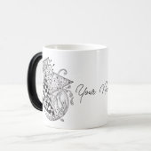 Florale Dreiecke, Tangle Zeichnung -  モーフィングマグカップ (正面左)