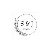 Florale, Initiales, Mariage Moderne ラバースタンプ (インプリント)