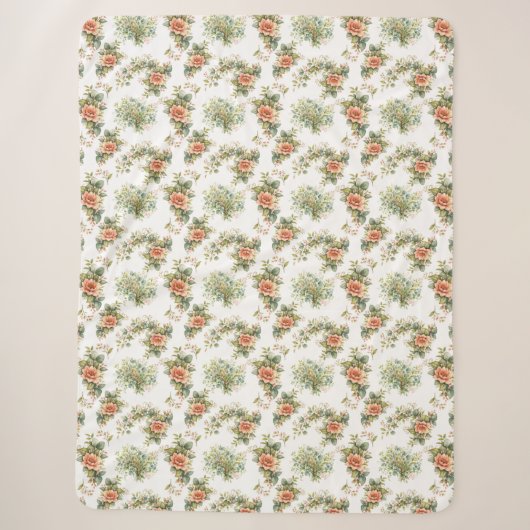 Florale-Kuscheldecke – Sanfte Herbstblume シェルパブランケット (正面)