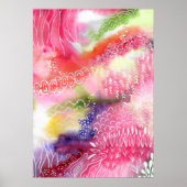 Florale Landschaft Aquarell ポスター (正面)