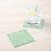 Florale Party in zarten  Pastelltönen スクエアペーパーコースター (インサイチュ)