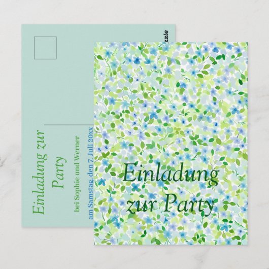 Florale Party in zarten  Pastelltönen ポストカード (正面/裏面)