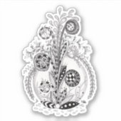 Florale Pflanze im Tangle Design - シール (正面)