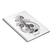 Florale Pflanze im Tangle Design -  ノートブック (右側)