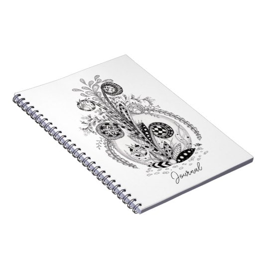 Florale Pflanze im Tangle Design -  ノートブック (右側)