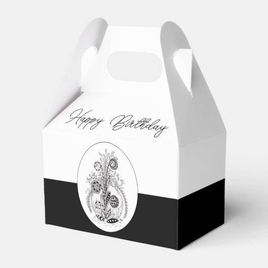 Florale Pflanze im Tangle Design - フェイバーボックス (正面サイド)
