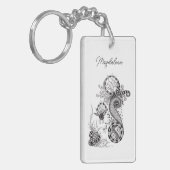 Florale Tangle Zeichnung -  キーホルダー (正面左)