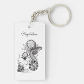 Florale Tangle Zeichnung -  キーホルダー (裏面)