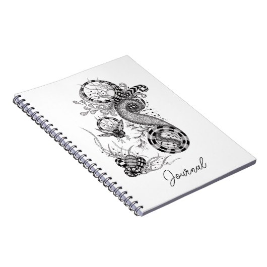 Florale Tangle Zeichnung -  ノートブック (右側)